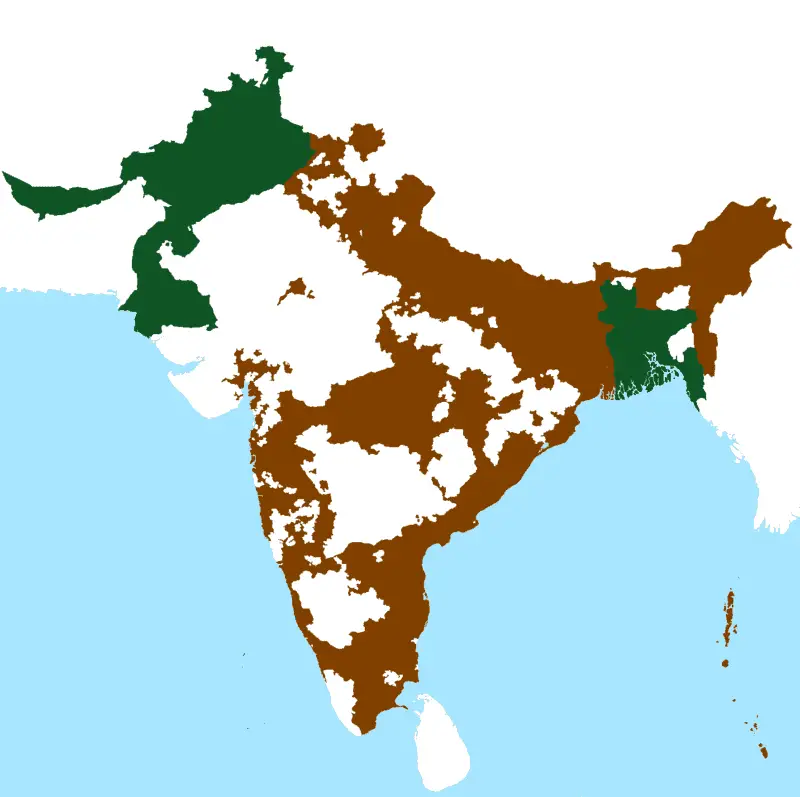 India and Pakistan at the time independence