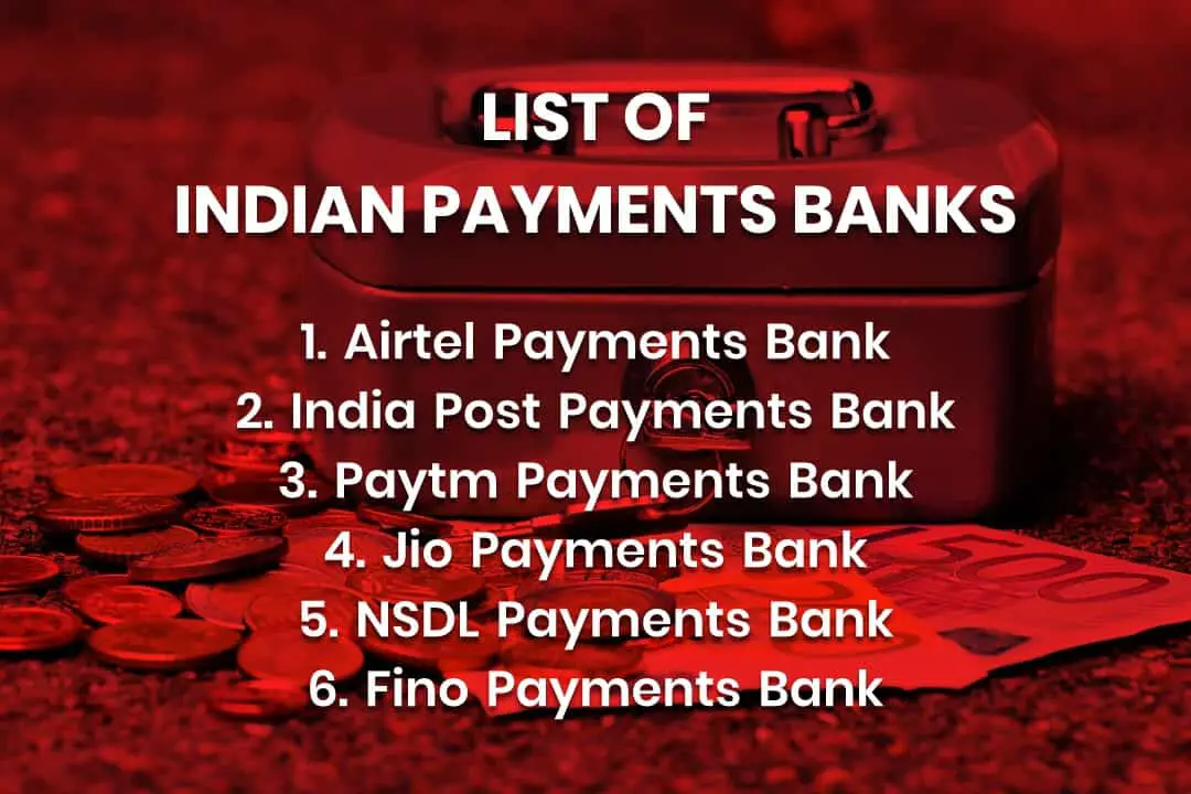 Indian Payment Banks List