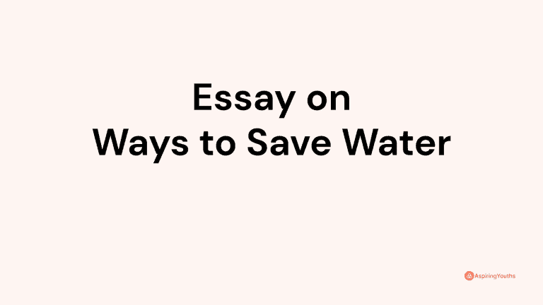 Essay on Ways to Save Water