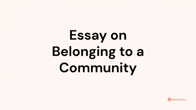 Essay on Belonging to a Community
