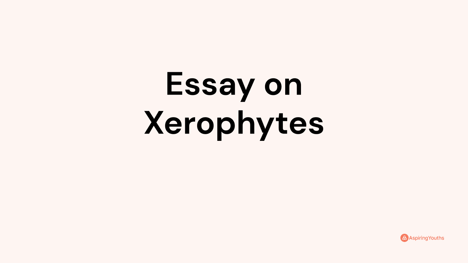 essay on xerophytes