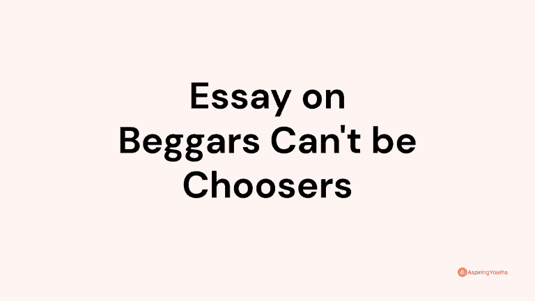 Essay on Beggars Can’t be Choosers