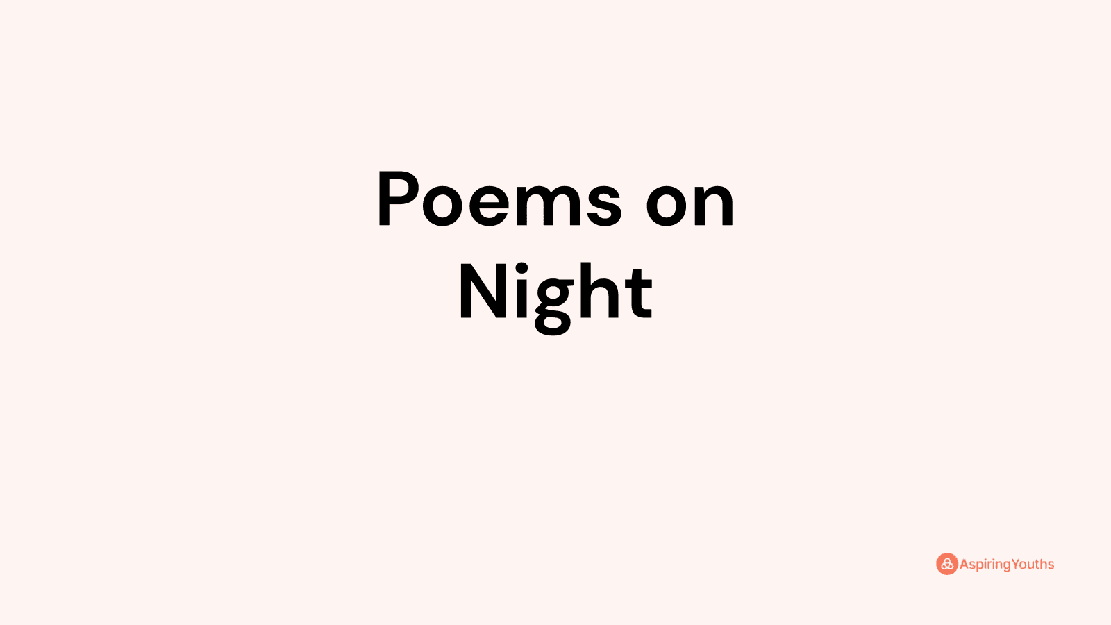 Poems on Night