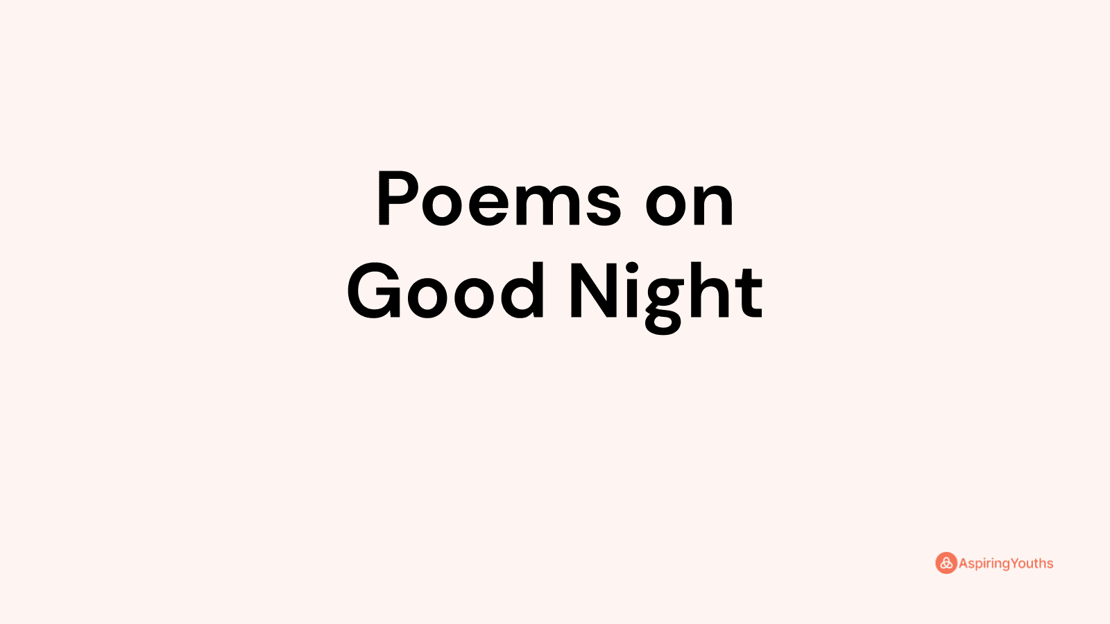 Poems on Good Night