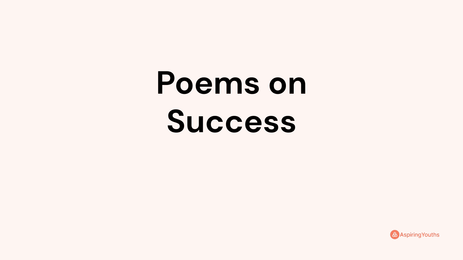 Poems on Success