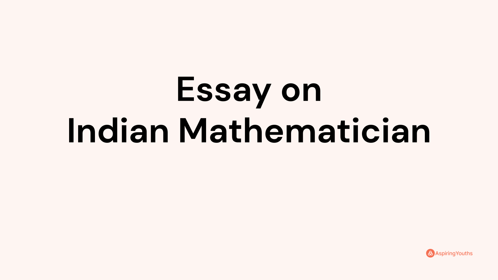 essay on a mathematician