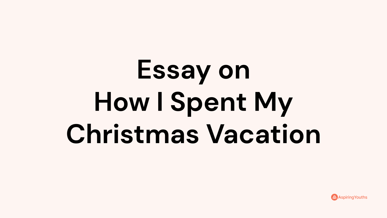 how do you spend your christmas vacation essay