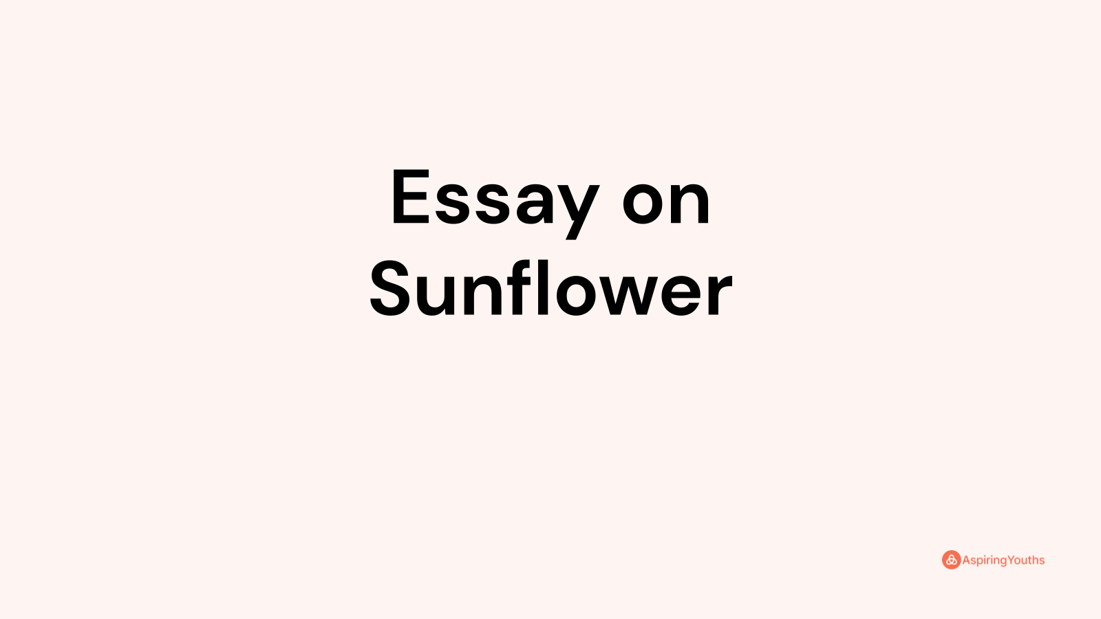 sunflower essay for class 2