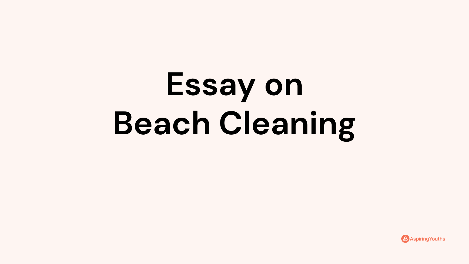 essay about beach cleaning