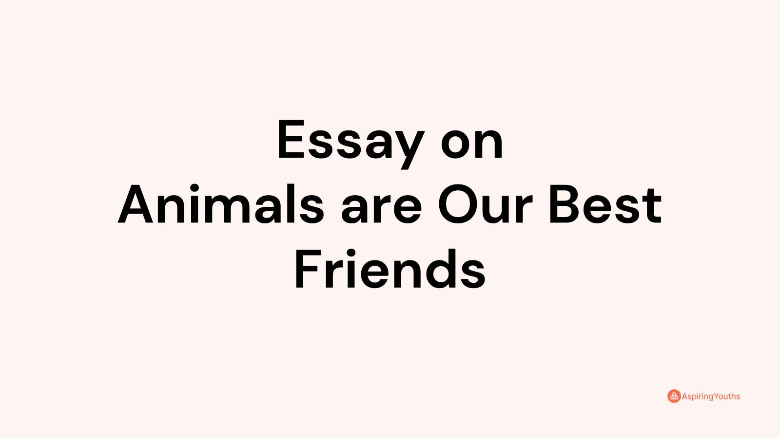 animals are our friends essay 50 words
