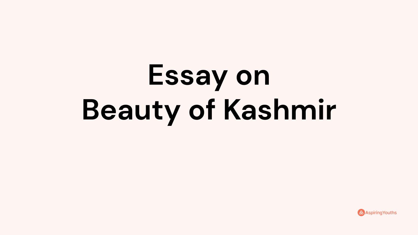 essay on tourism in kashmir