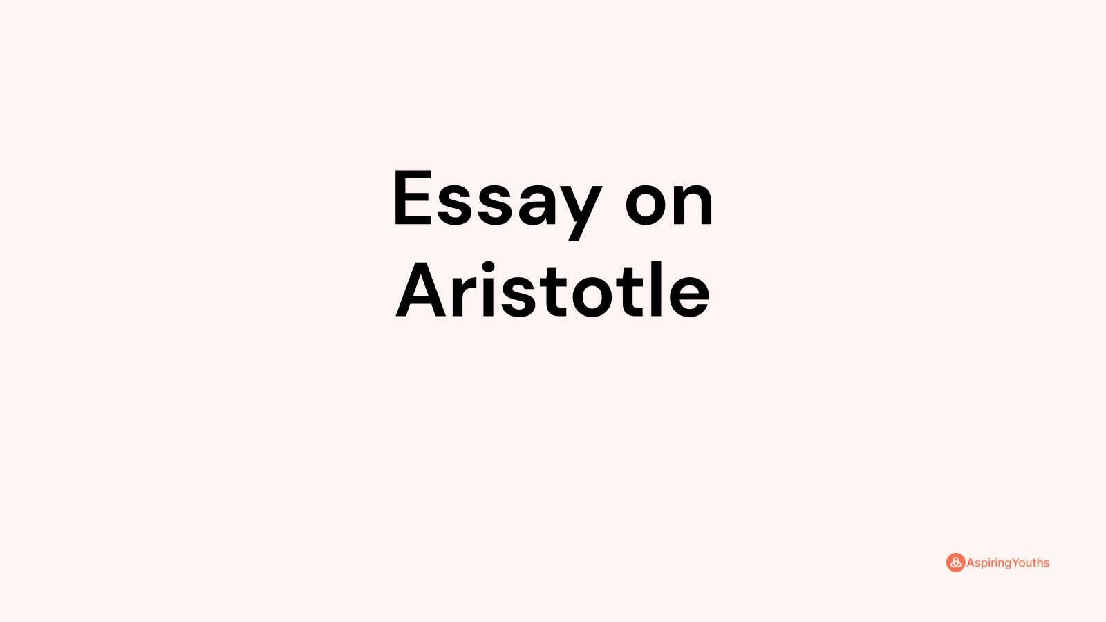 essay on aristotle