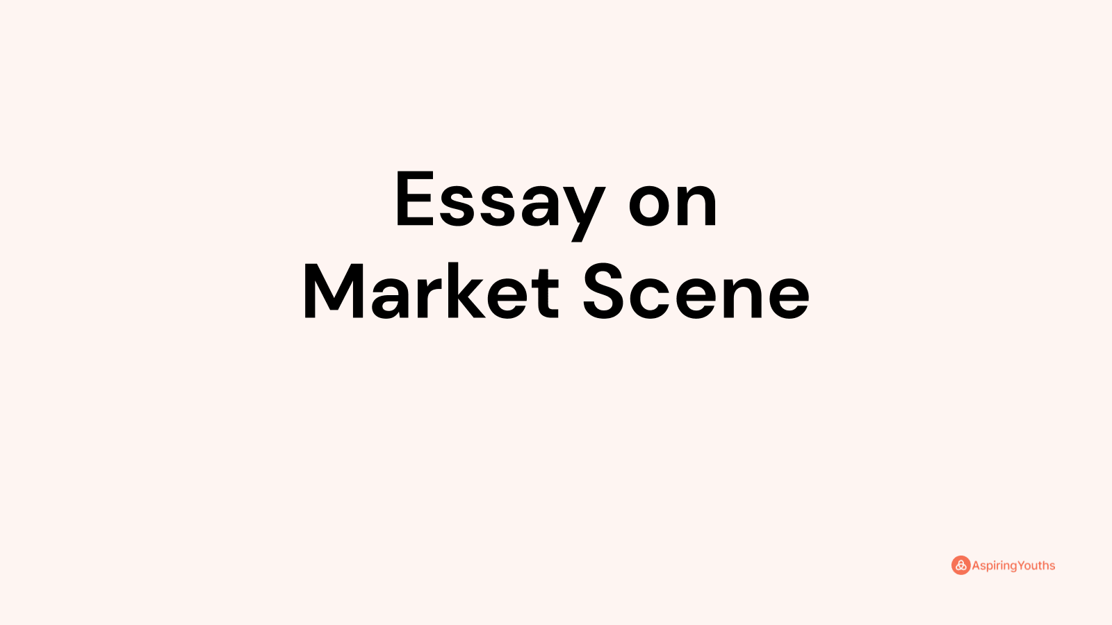 a descriptive essay about a market place