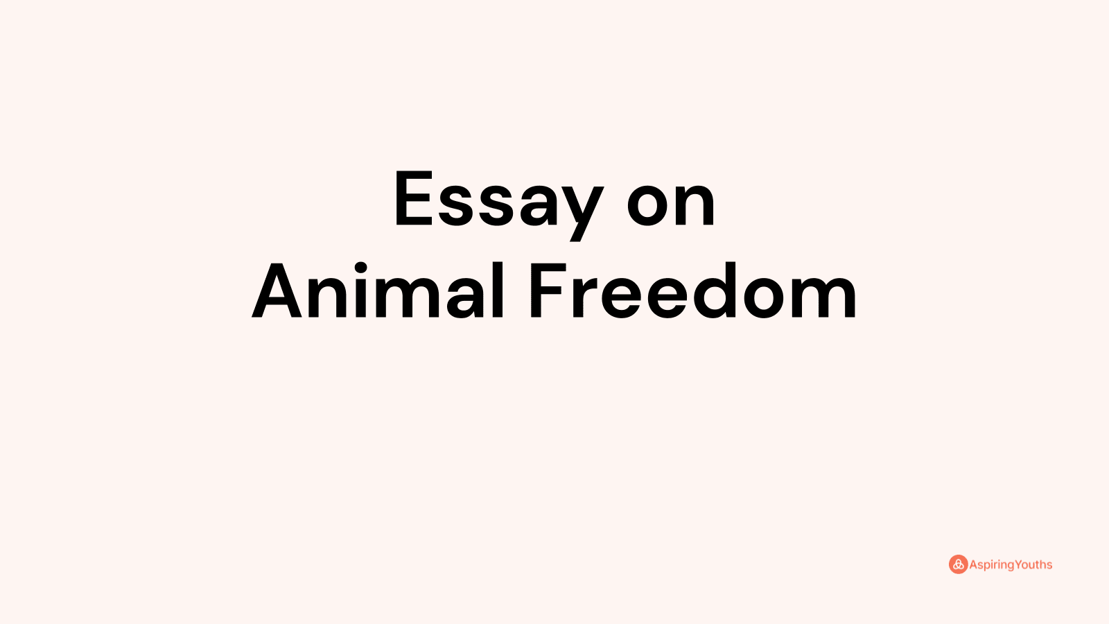 essay on animal freedom