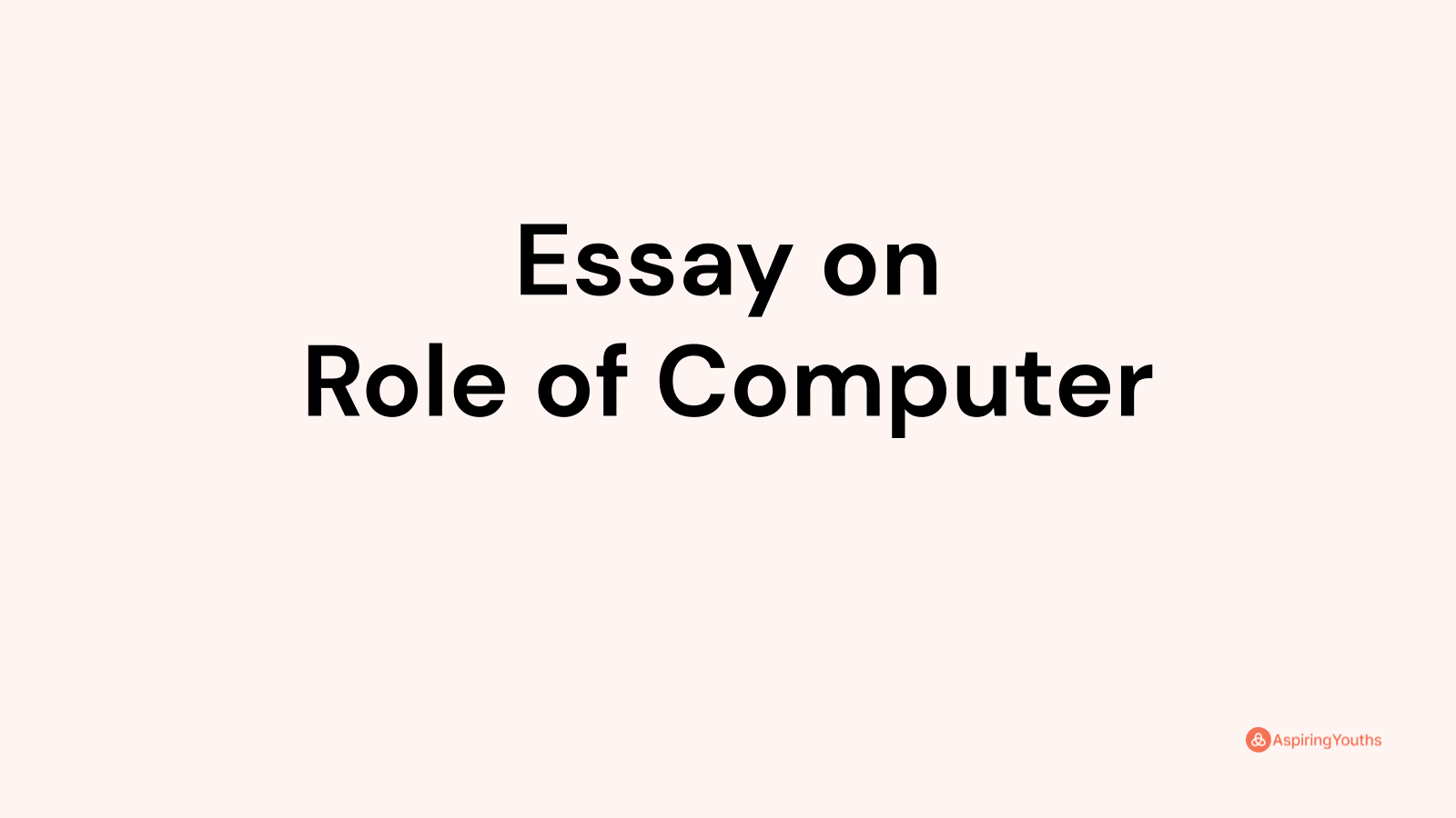 essay role of computer