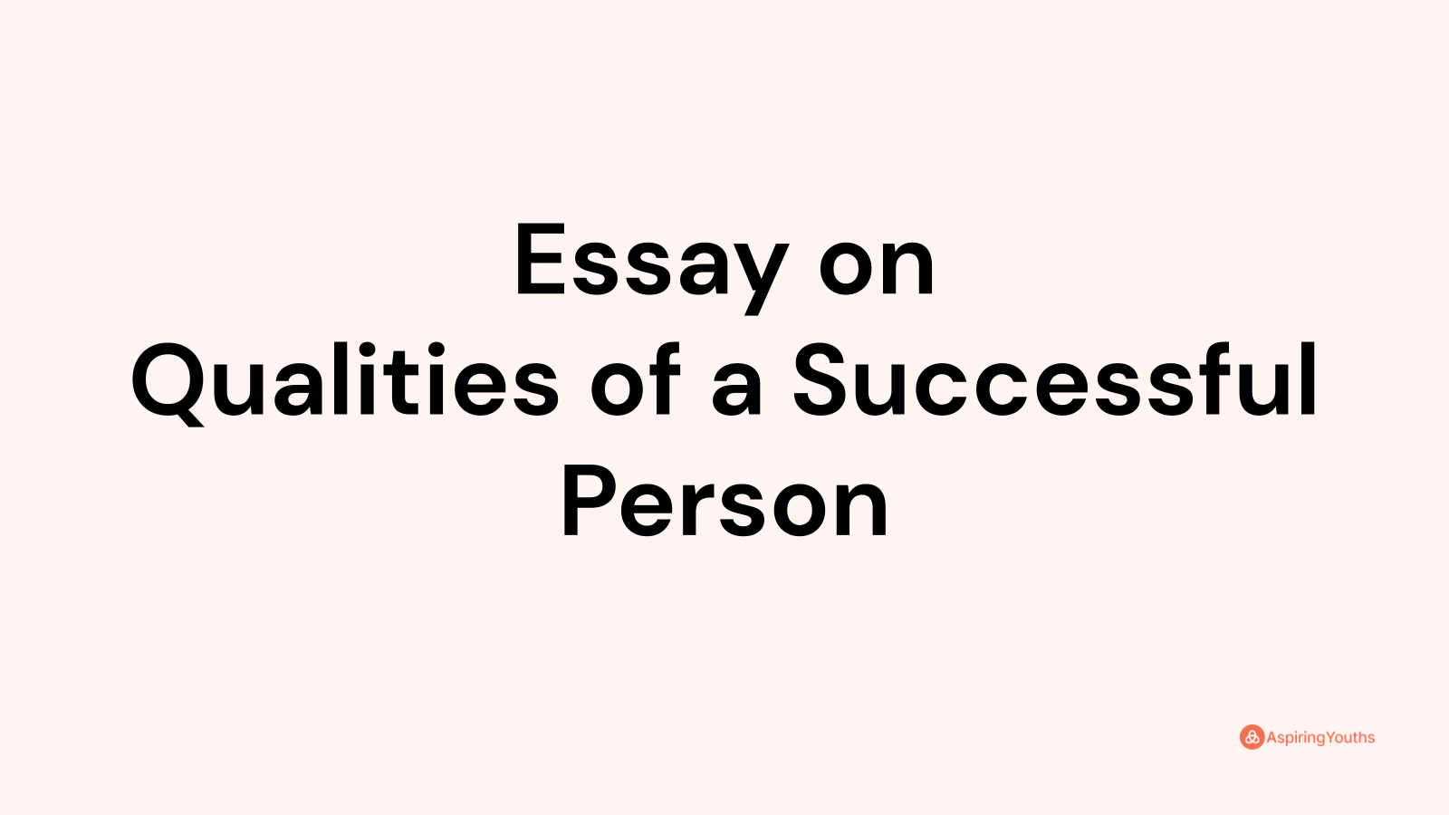 essay about a successful person