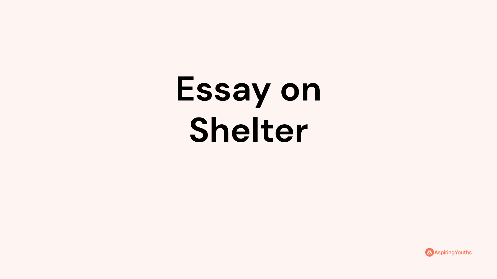 importance of shelter essay