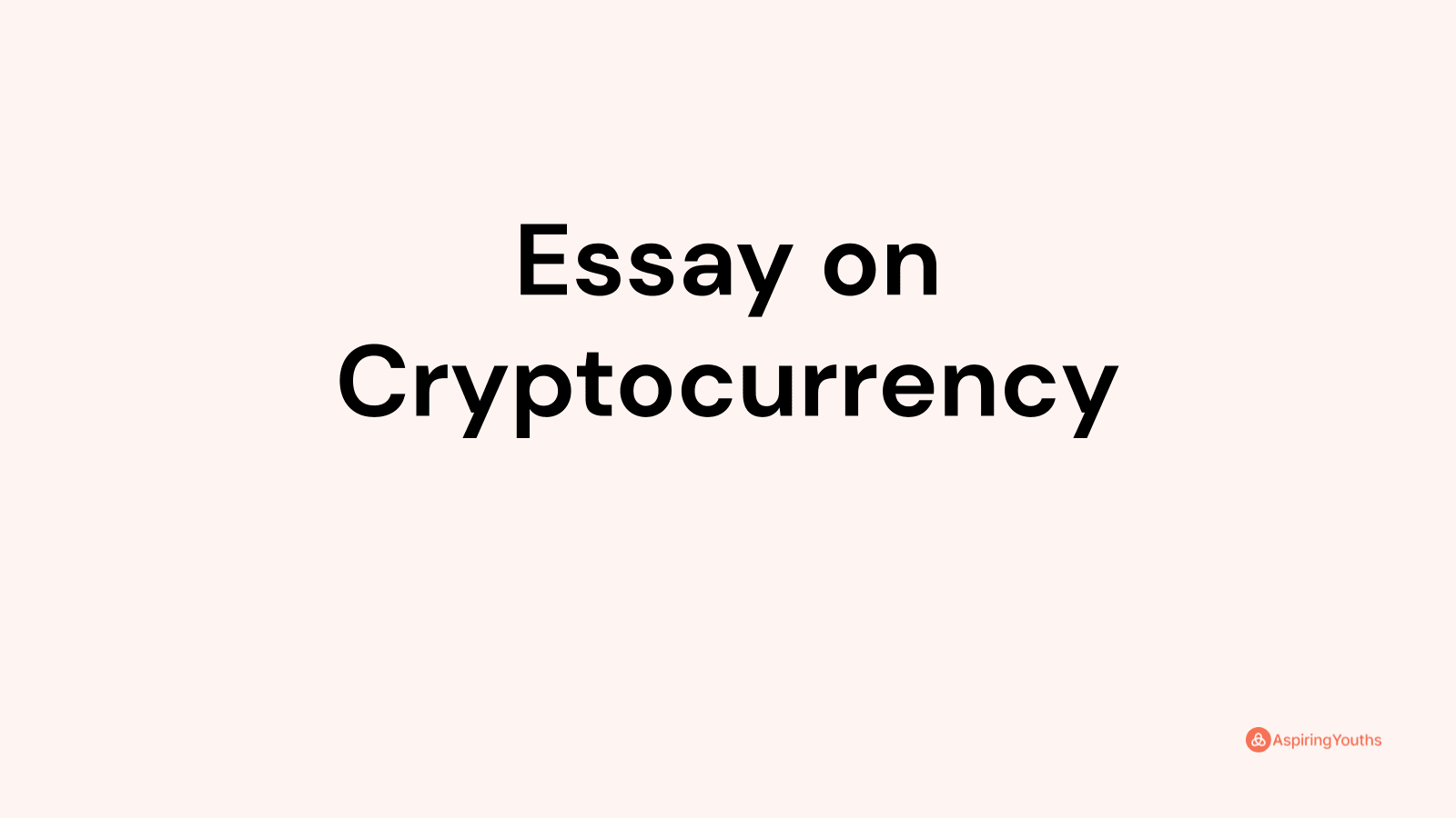 research essay on cryptocurrency