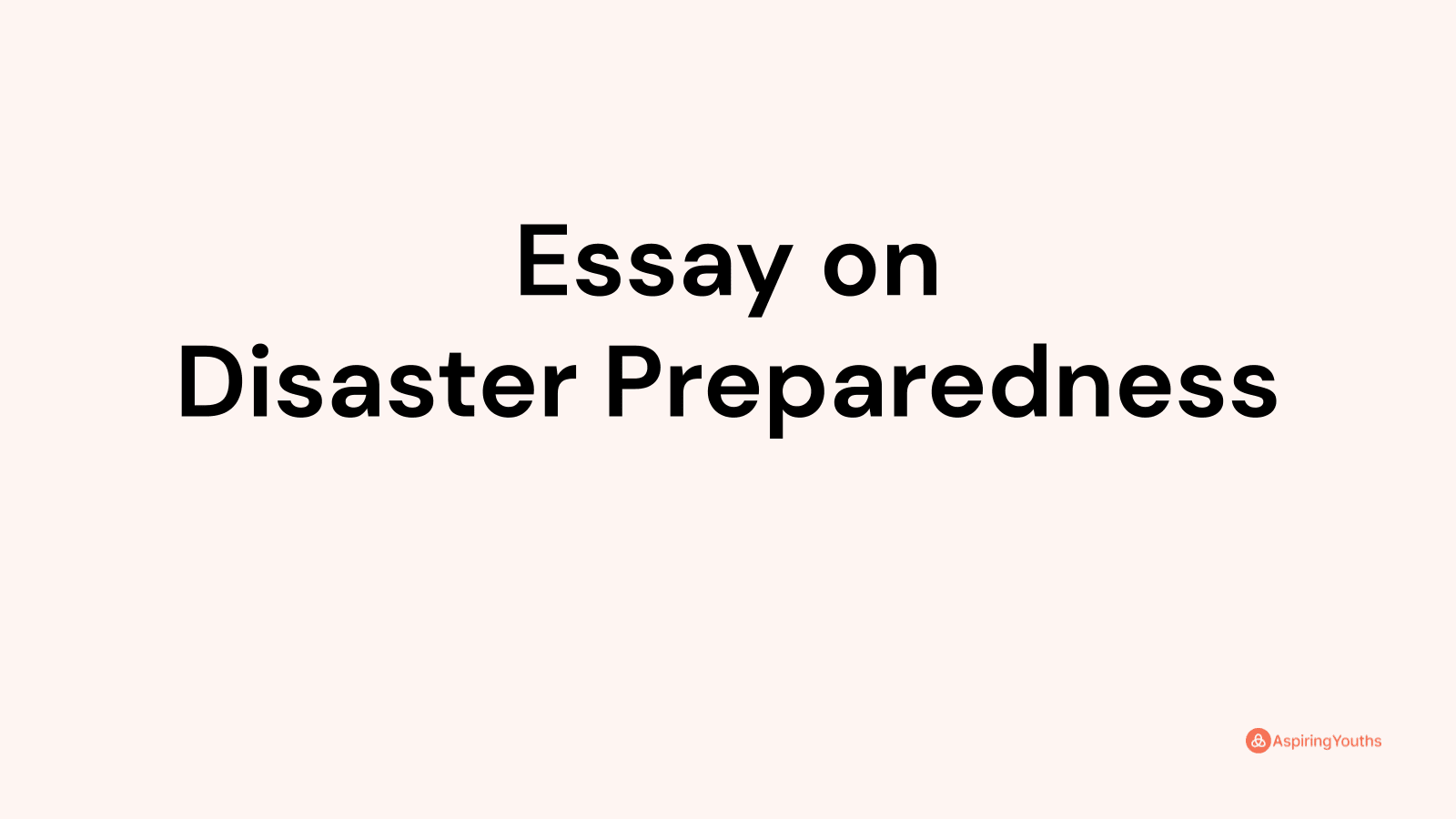disaster preparedness essay brainly