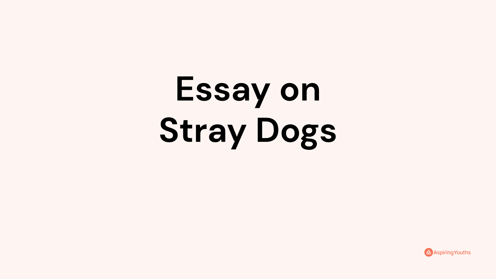 write an essay on stray dogs
