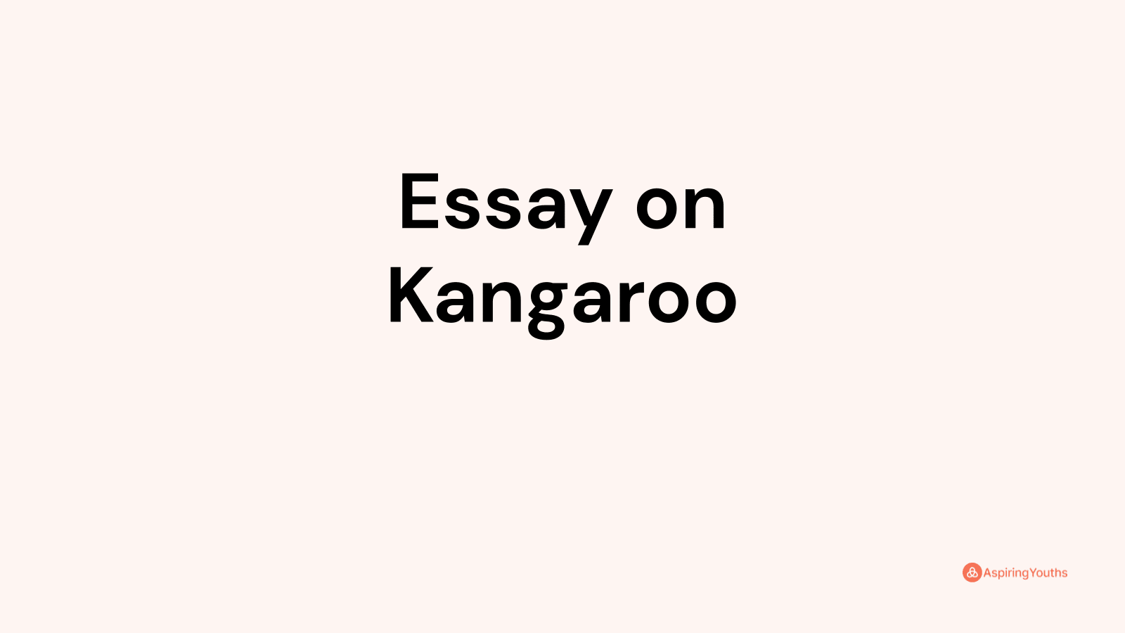 essay on kangaroo