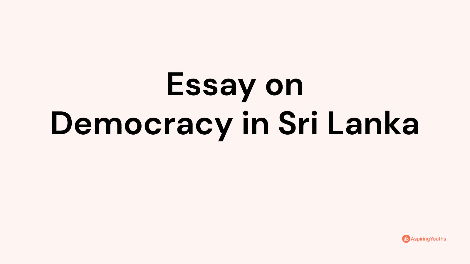 democracy in sri lanka essay