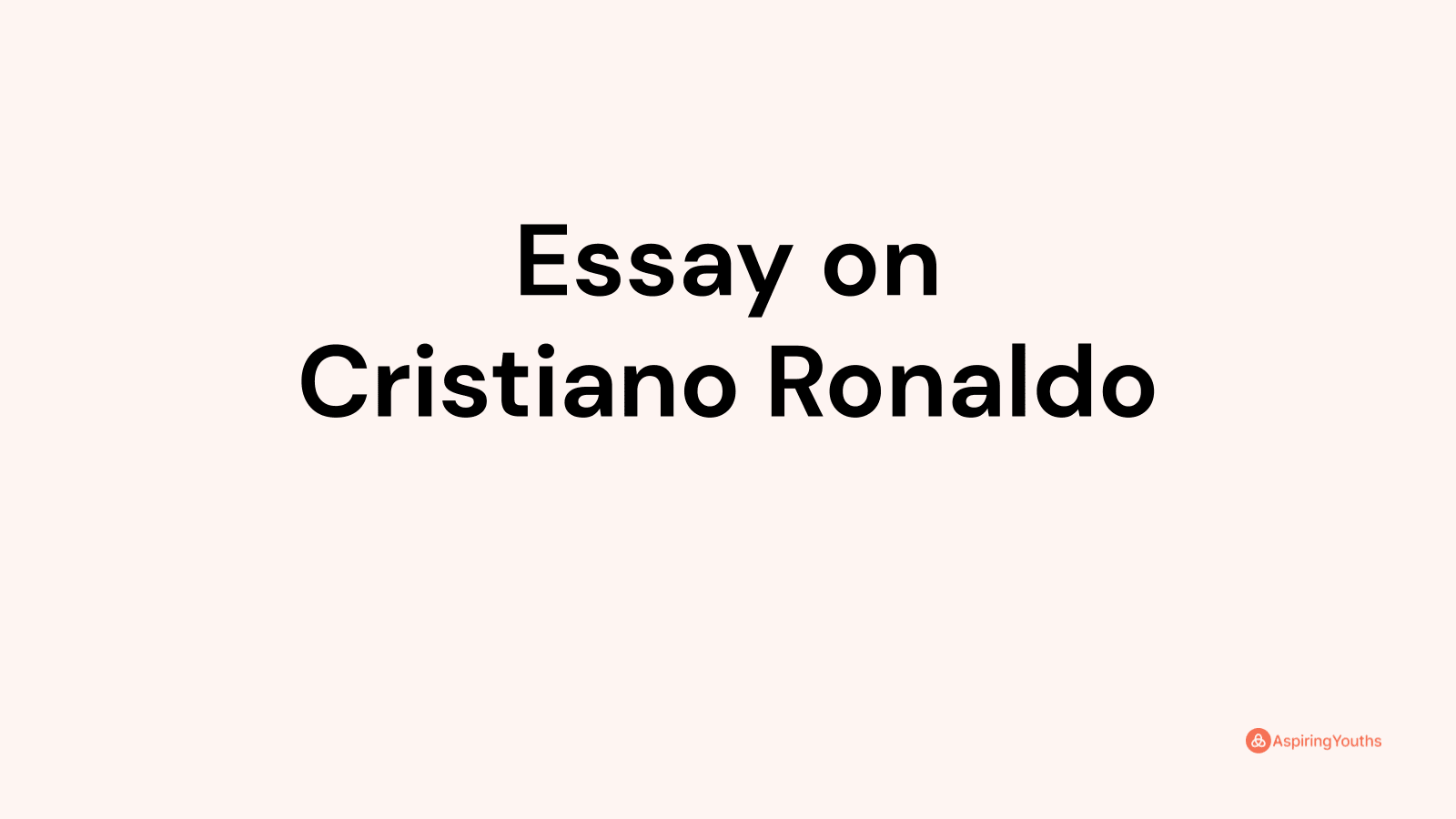 an essay about cristiano ronaldo