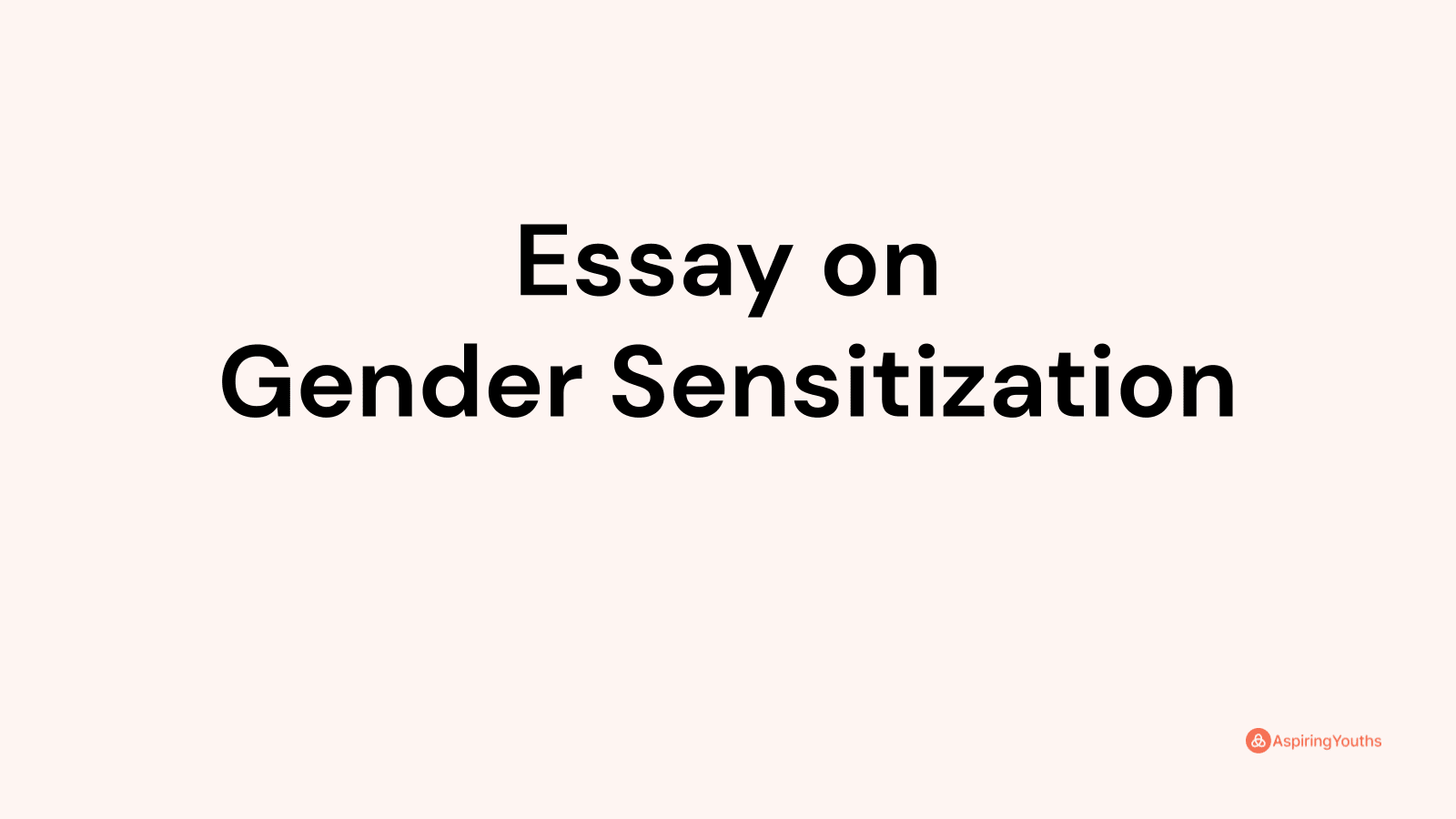 essay on gender sensitization