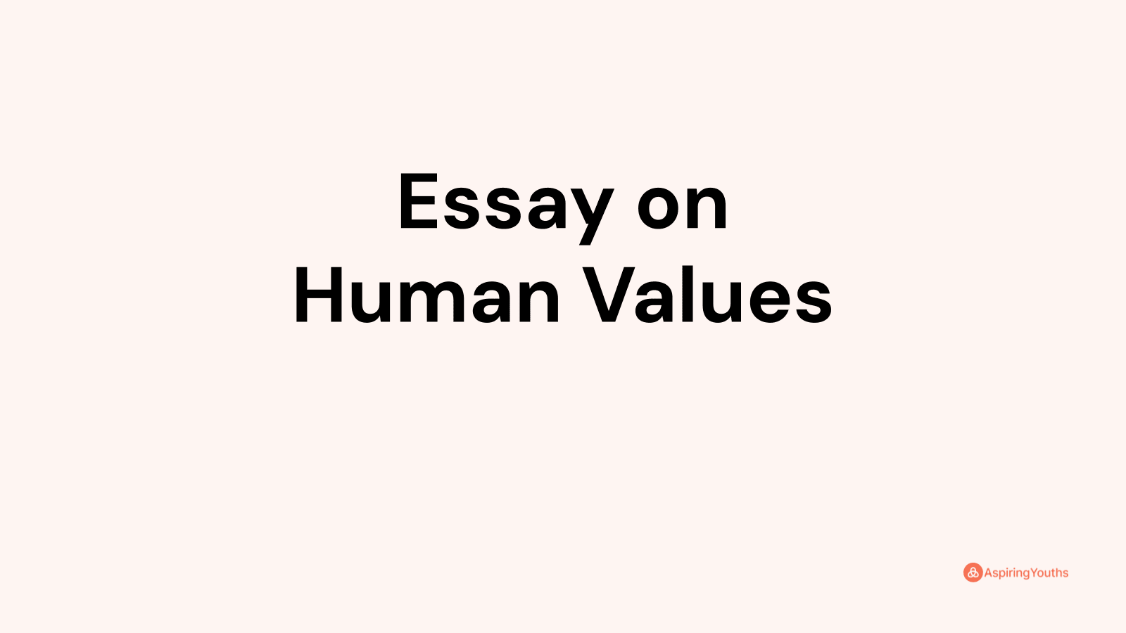 essay on human values