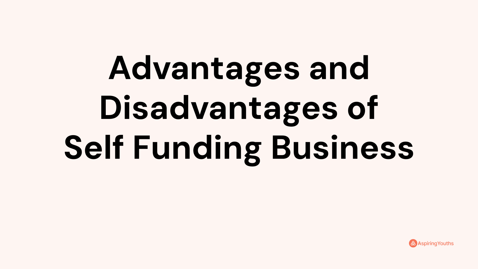 Advantages and disadvantages of Self Funding Business