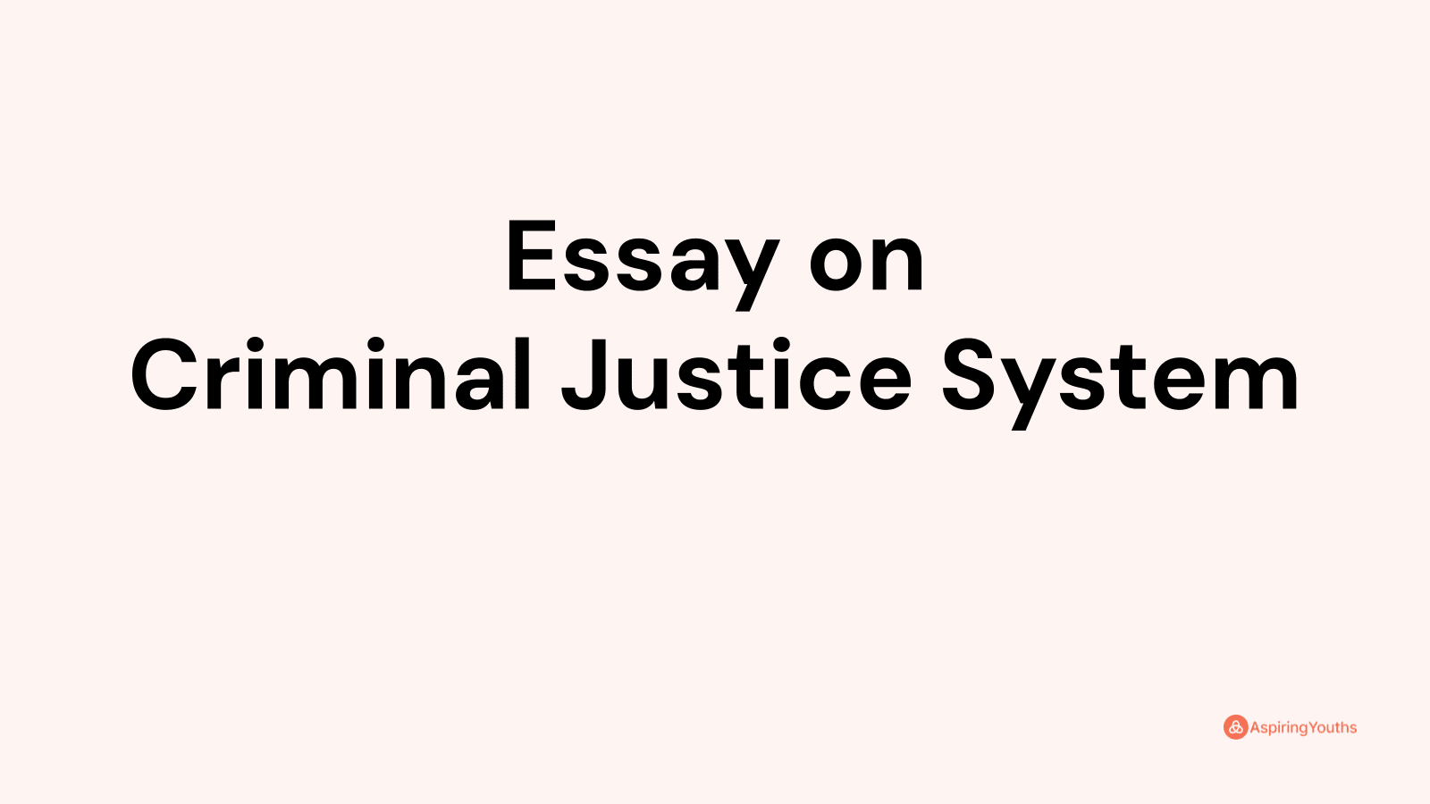 essay on criminal justice system