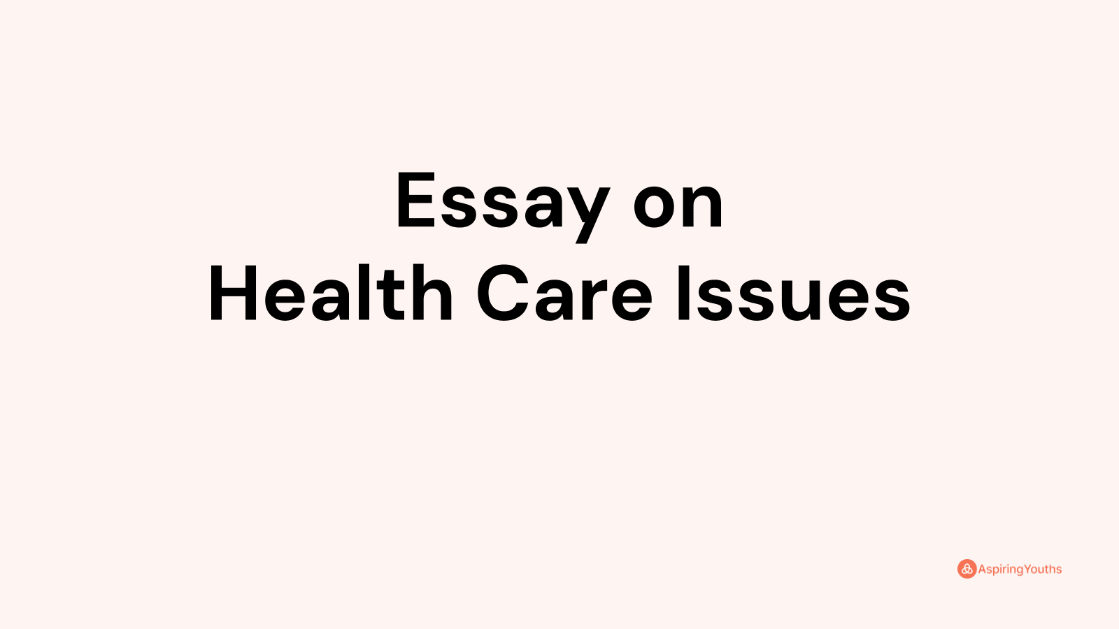 essay on health care issues