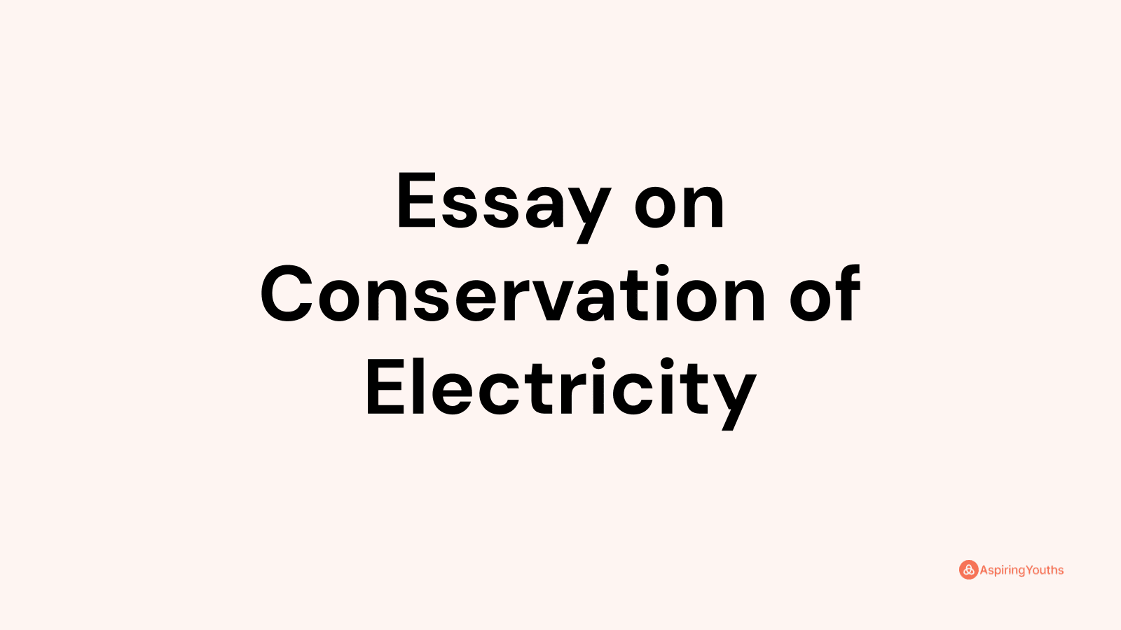 conservation of electricity essay