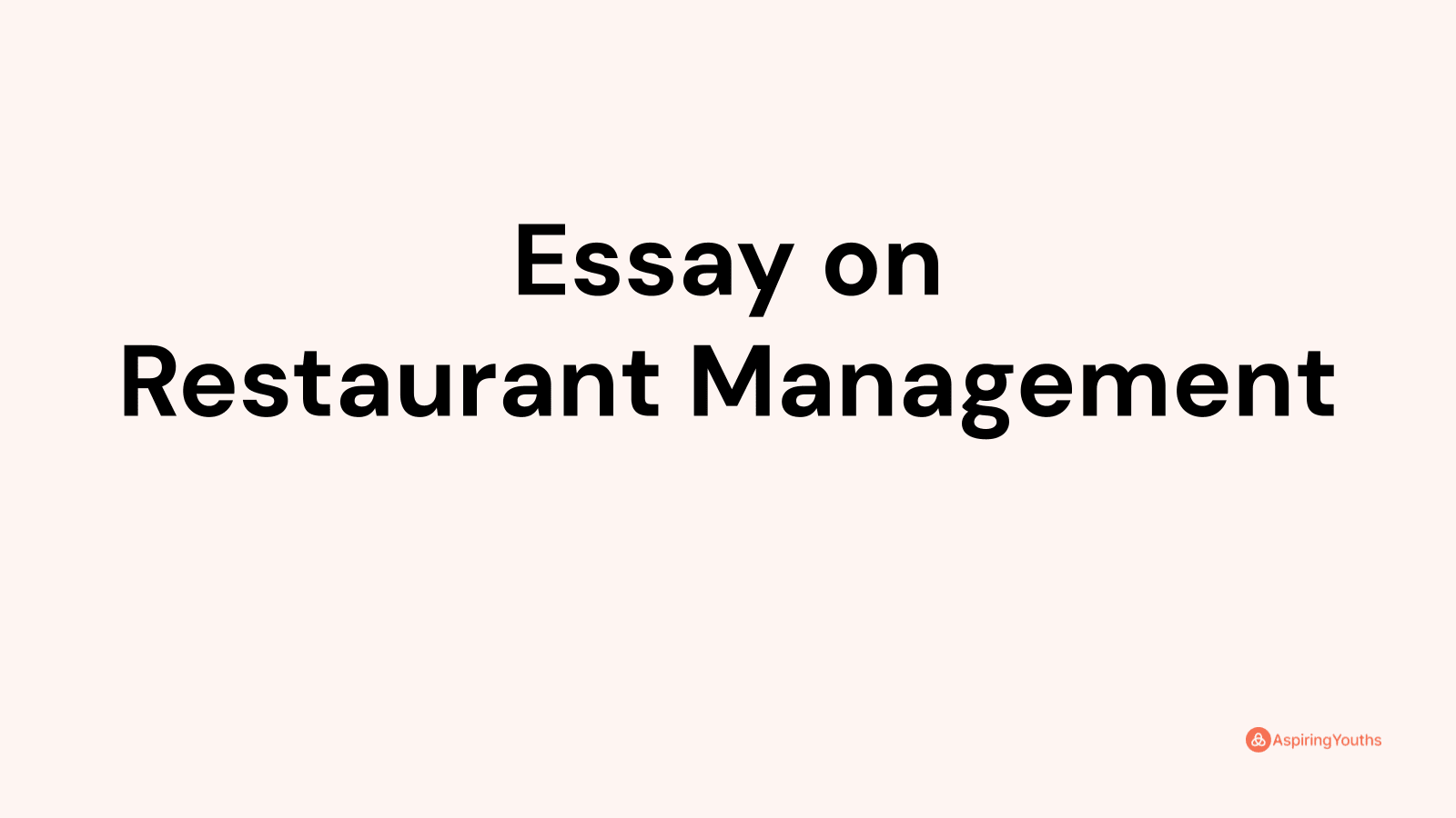 essay-on-restaurant-management