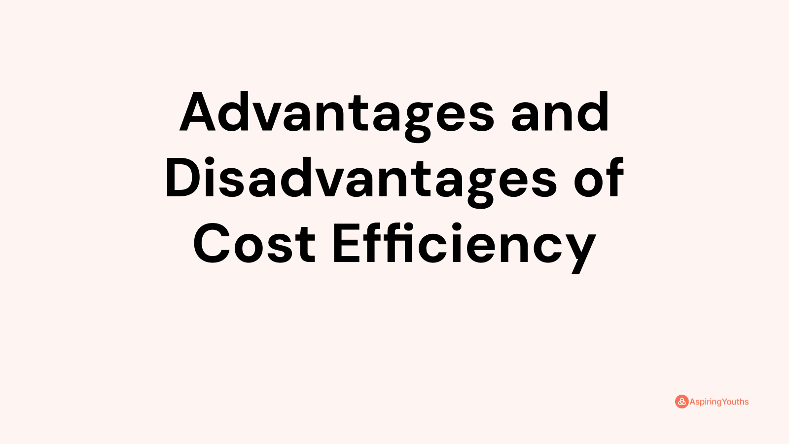 Advantages and disadvantages of Cost Efficiency