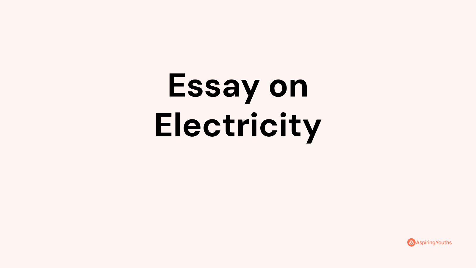 electricity introduction essay