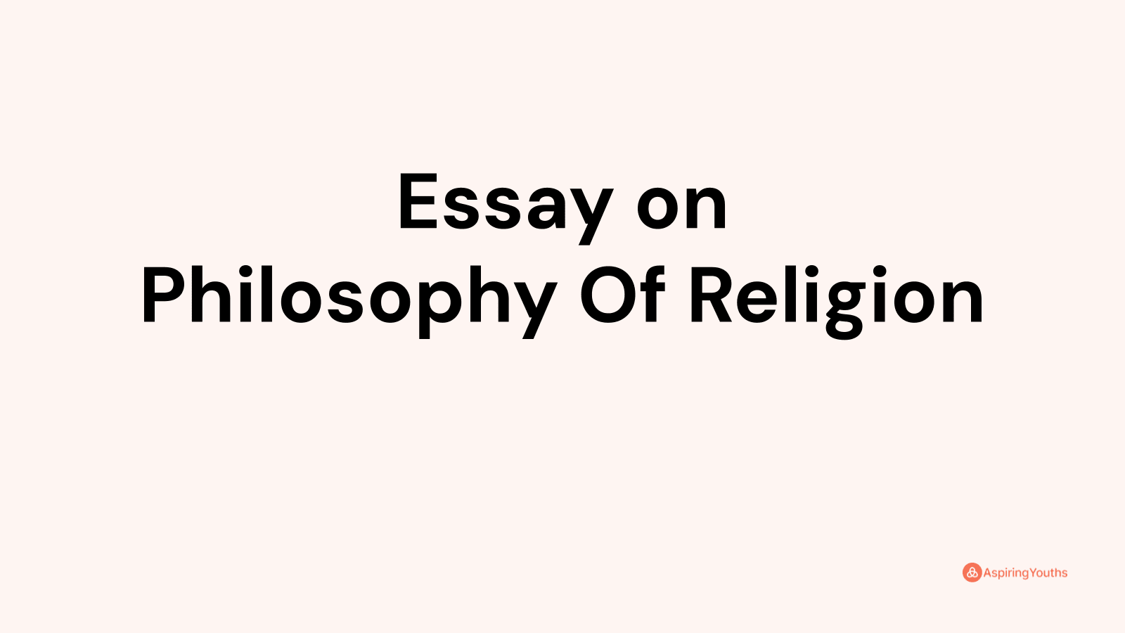 essay on philosophy of religion