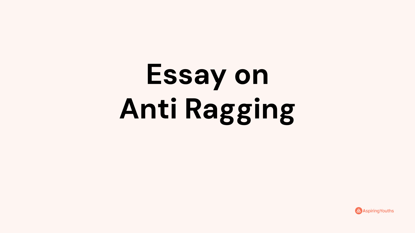 anti ragging essay