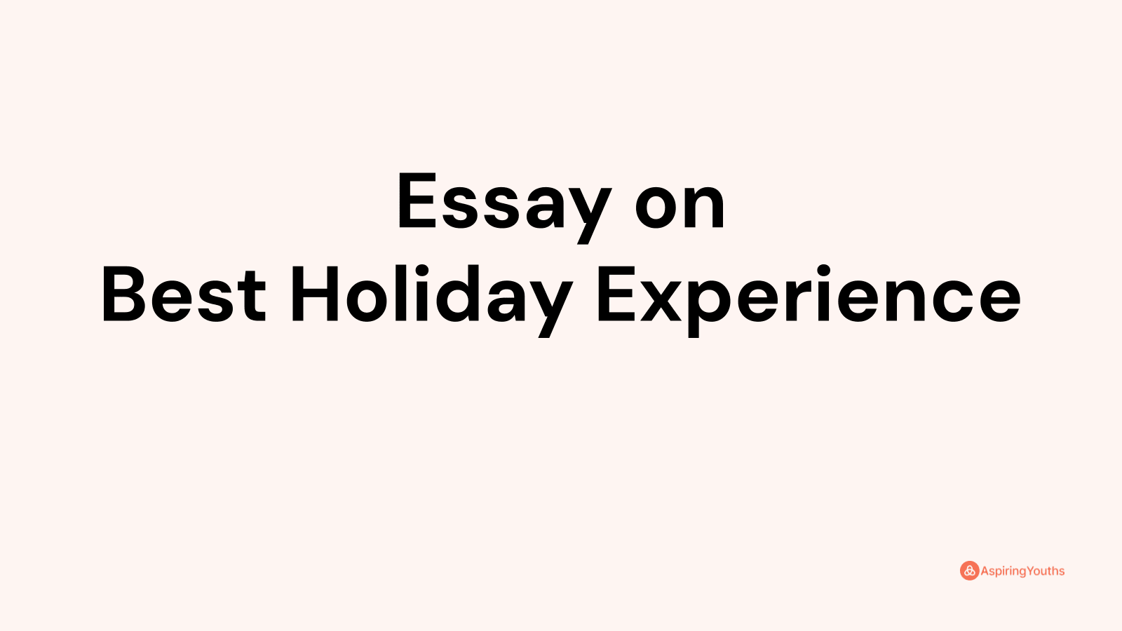 my best holiday experience essay