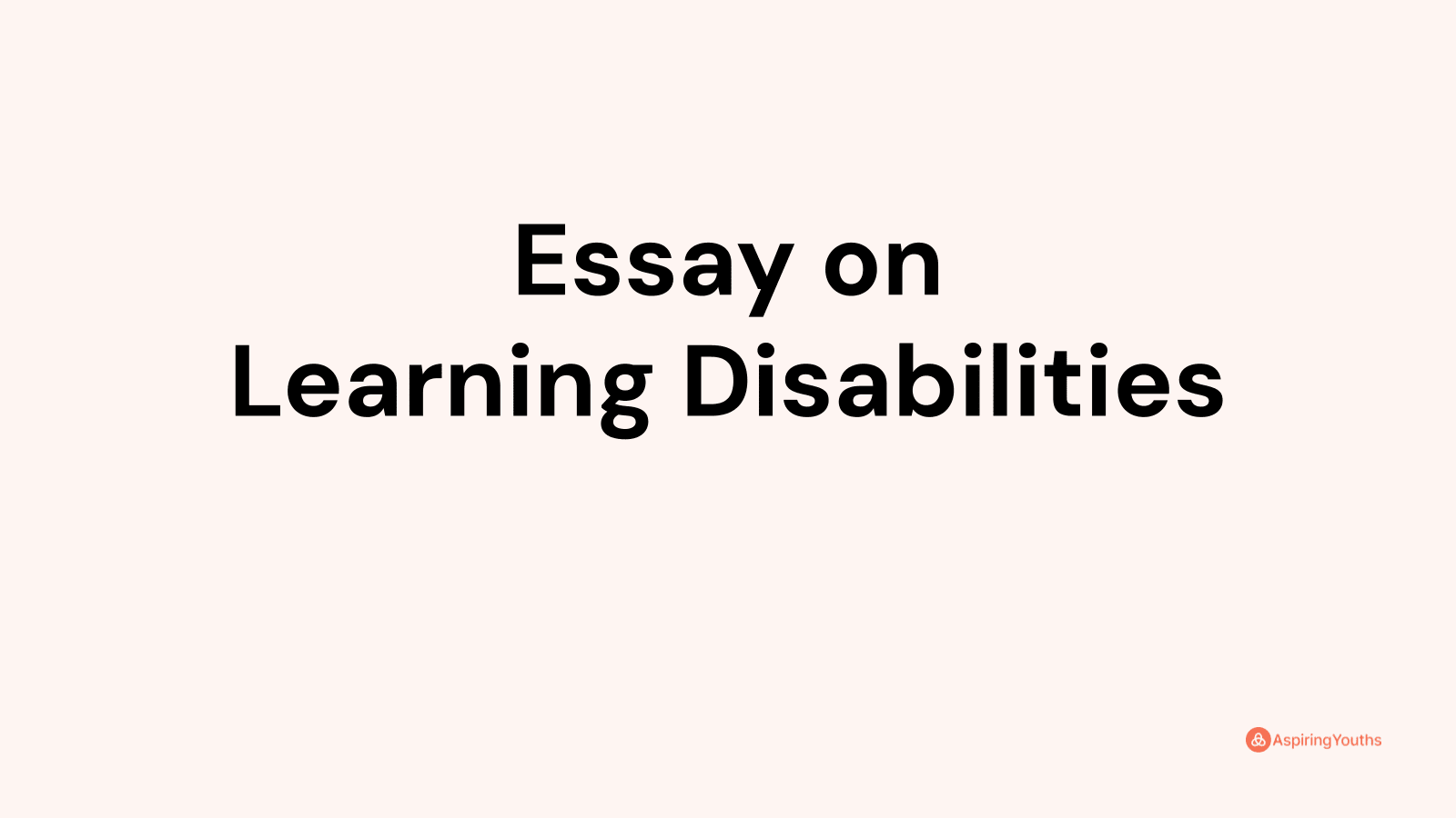 sample essay on learning disabilities