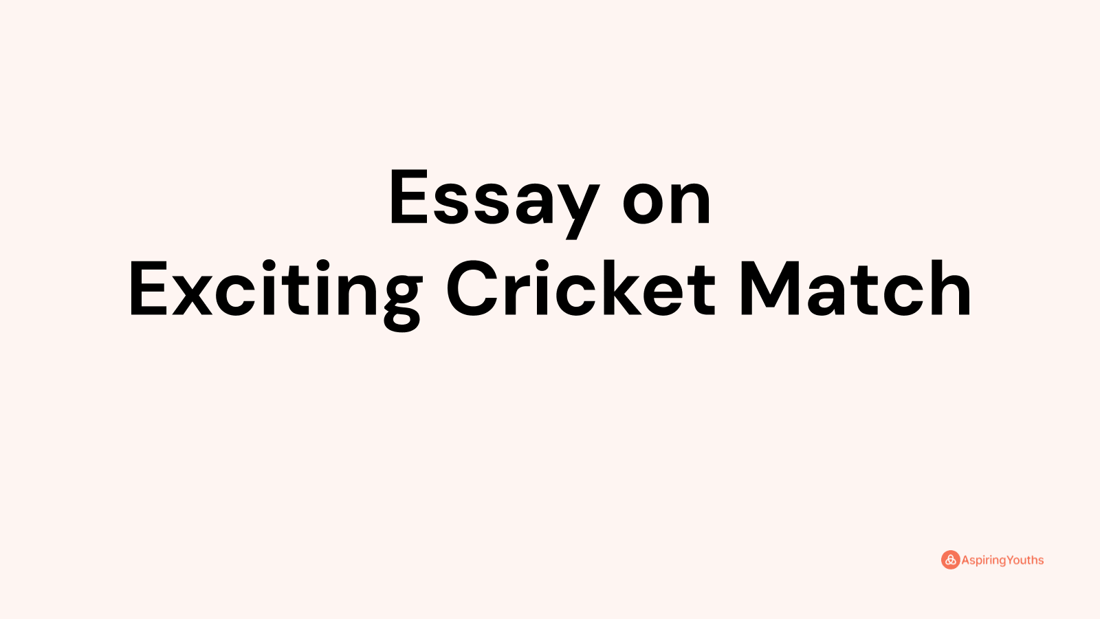 an exciting cricket match essay for class 6