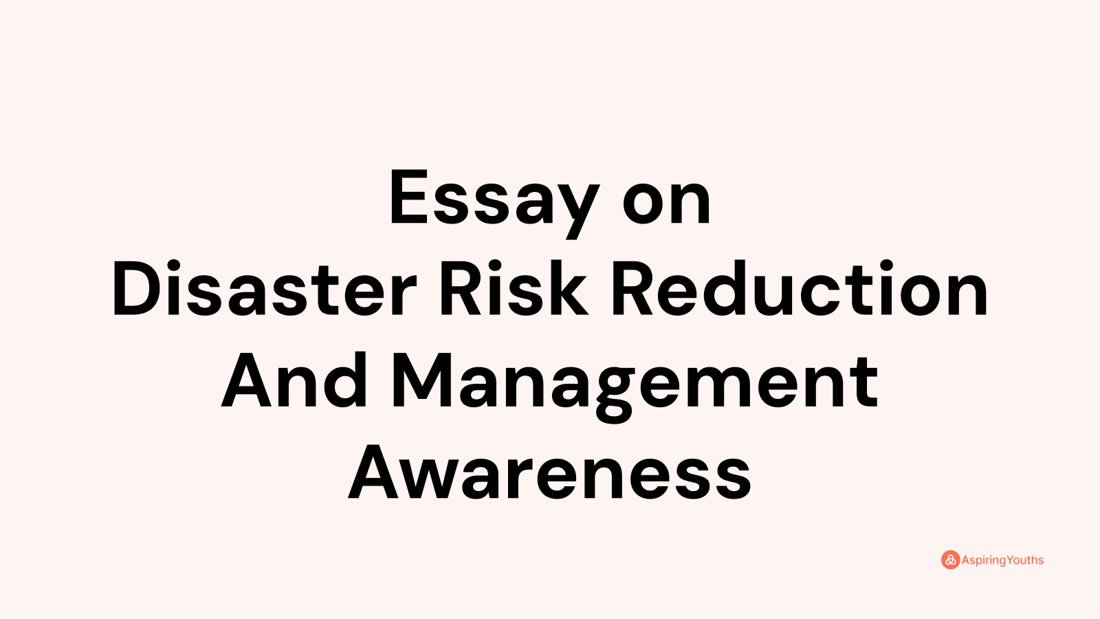 essay about disaster risk reduction management