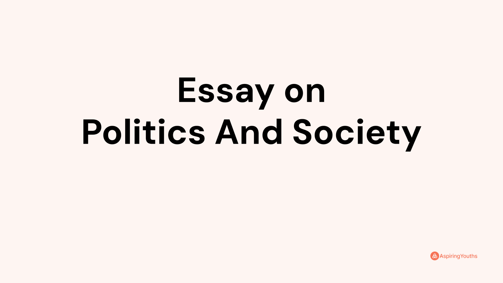 Essay on Politics And Society