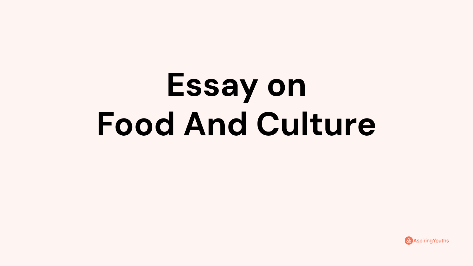 essay on food culture