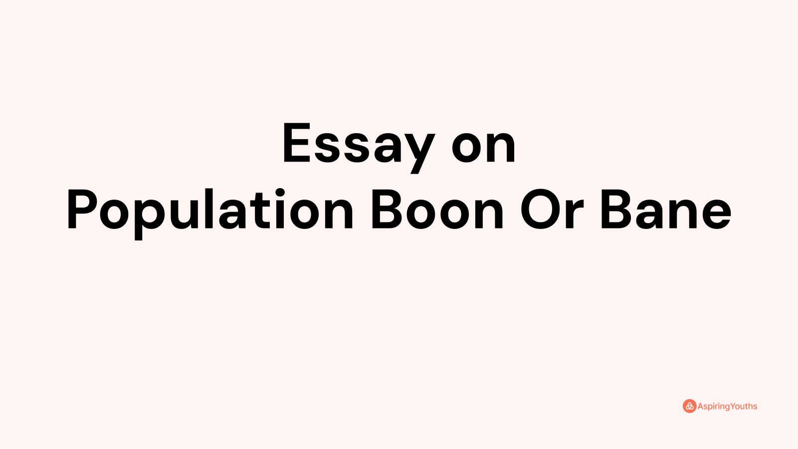 essay on population boon