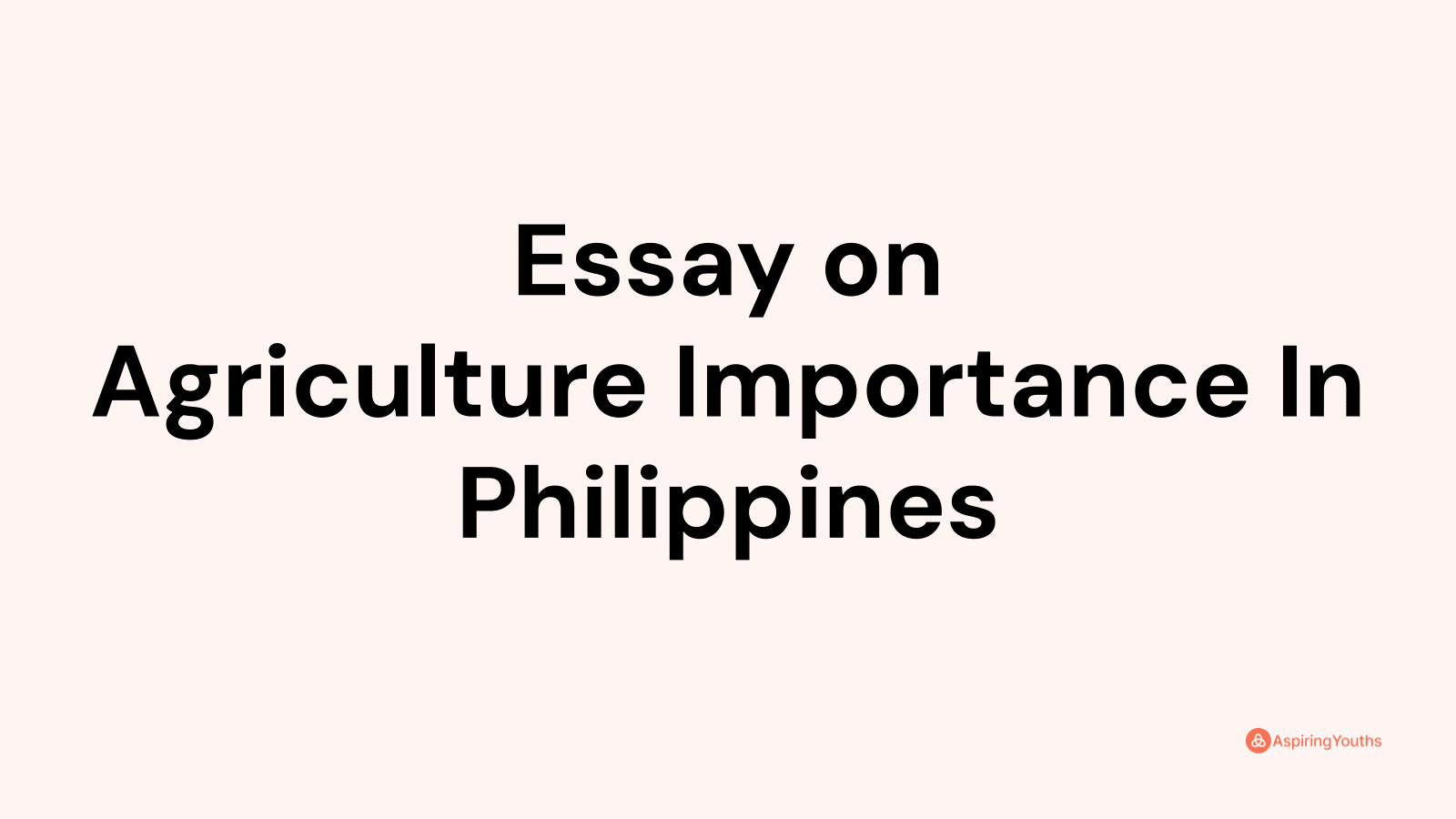 agriculture in philippines essay