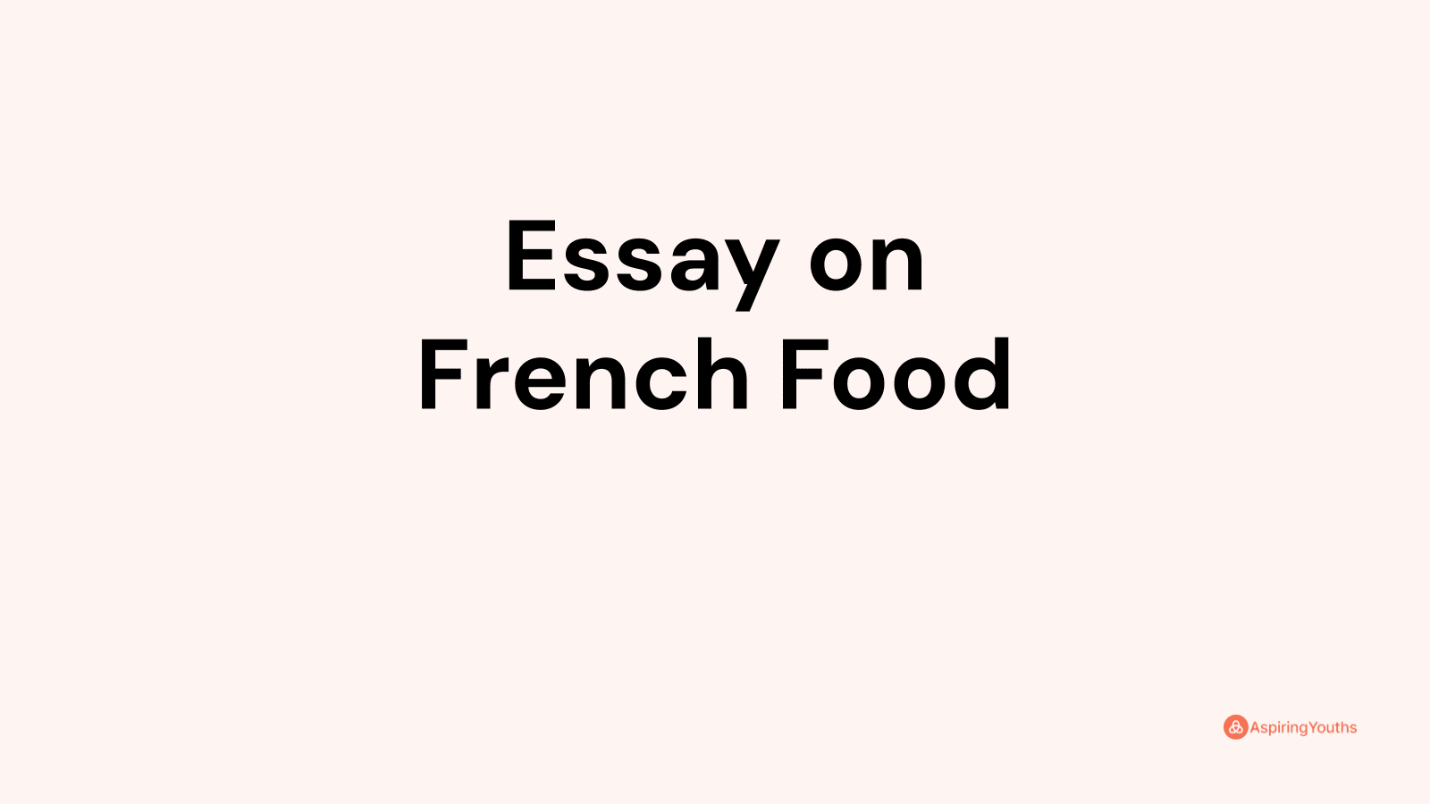 essay on french food