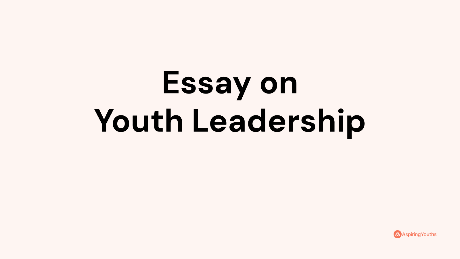 essay on youth leader