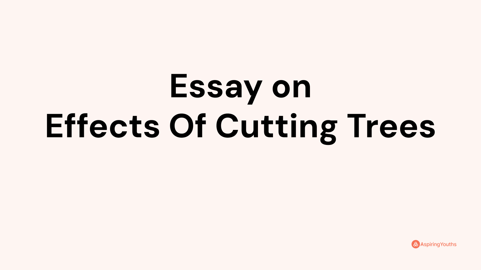 essay of cutting of tree