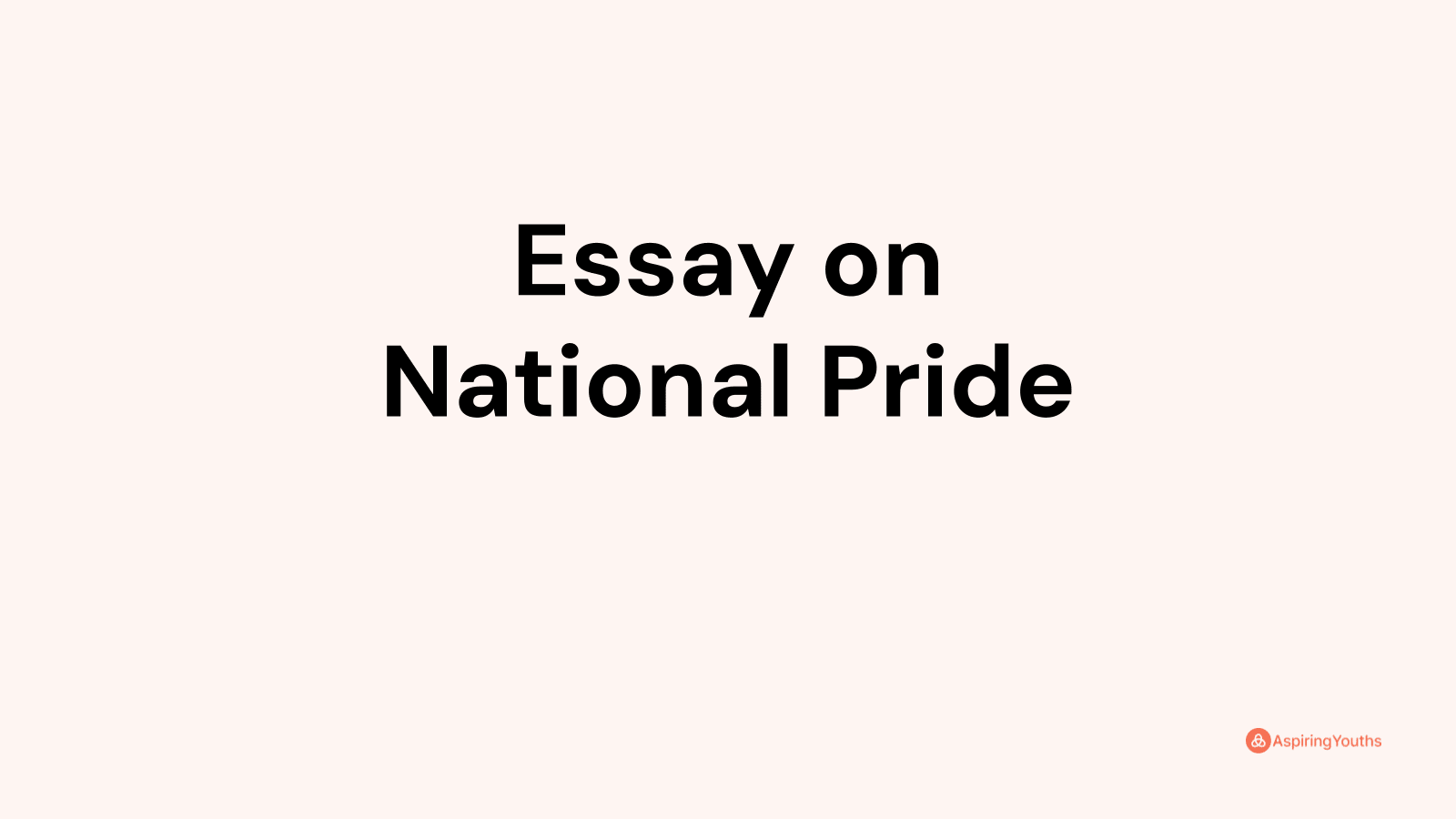 short essay on national pride